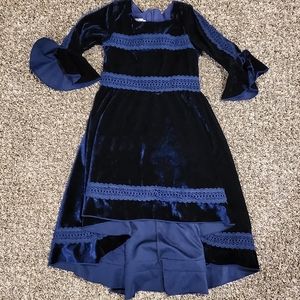 Trish & Scully Child girls velvet high low dress